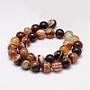 Natural Striped Agate/Banded Agate Bead Strands G-K155-A-10mm-07-2