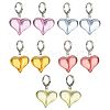 5 Pair 5 Color Acrylic Heart Dangle Leverback Earrings EJEW-TA00254-1