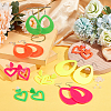   8 Pairs 8 Style Acrylic Heart & Teardrop Dangle Stud Earrings with Steel Pins for Women EJEW-PH0001-12-3