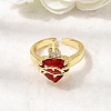 Brass Micro Pave Cubic Zirconia Open Cuff Rings RJEW-P178-02A-G-2