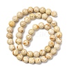 Natural Dyed Marble Beads Strands G-P593-8mm-06-3