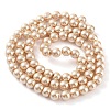 Baking Paint Pearlized Glass Pearl Round Bead Strands LS-HY-Q330-8mm-42-5