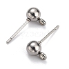 Non-Tarnish 304 Stainless Steel Ball Post Stud Earring Findings X-STAS-Z035-01P-D-2