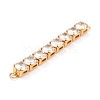 Brass Clear Round Cubic Zirconia Links Connectors ZIRC-G170-23A-G-3