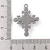 Cross Theme Brass Micro Pave Clear Cubic Zirconia Pendants ZIRC-I067-04A-01-3