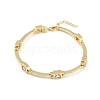 Brass Micro Pave Clear Cubic Zirconia Link Chain Bracelets for Women BJEW-F504-11G-4