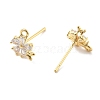 Brass Clear Cubic Zirconia Stud Earring Findings KK-A238-01B-G-2