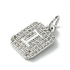 Rack Plating Brass Micro Pave Clear Cubic Zirconia Charms KK-G501-01I-P-2