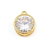 Brass Pave Clear Cubic Zirconia Charms CU-CBAD306-24C-G-1