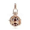 Golden Plated Brass Hollow Round Cage Pendants KK-J226-15G-1