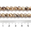 Electroplated Natural Tiger Eye Round Beads Strands G-L598-A04-01-5