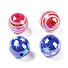 UV Plating Iridescent Acrylic Beads OACR-B021-04-1