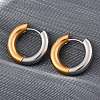 Two Tone 304 Stainless Steel Hinged Hoop Earrings for Women EJEW-A073-01B-2