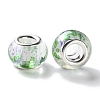 Transparent Two-Color Brass Cores Acrylic European Beads OACR-M024-05P-03-2