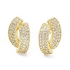 Rack Plating Brass Micro Pave Clear Cubic Zirconia Stud Earrings for Women EJEW-M260-20G-1