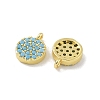 Rack Plating Brass Micro Pave Cubic Zirconia Charms KK-G515-27G-2