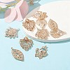 10Pcs 5 Styles Iron Rhinestone Pendants IFIN-YW0001-93-5