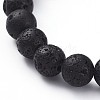 Buddha Natural  Lava Rock Beads Stretch Bracelets BJEW-JB04977-01-3