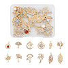 Crafans 24Pcs 12 Style Zinc Alloy Rhinestone Pendant FIND-CF0001-03-1