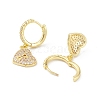 Heart Lock Rack Plating Brass Cubic Zirconia Hoop Earrings EJEW-K245-17A-2