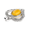 Natural Yellow Agate Pendants G-I322-04P-05-3