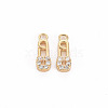 Brass Micro Pave Clear Cubic Zirconia Charms KK-S356-457-NF-1