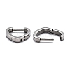 304 Stainless Steel Heart Huggie Hoop Earrings STAS-J033-15P-3