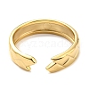 304 Stainless Steel Grooved Open Cuff Ring for Women RJEW-C016-27G-3