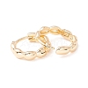 Brass Oval Beaded Hoop Earrings for Women KK-A158-04G-2