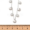 304 Stainless Steel Clear Cubic Zirconia Flat Round & Shell Shaped Bib Necklaces for Women NJEW-U031-08P-02-3