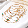 5Pcs 5 Styles Alloy Chain Bracelet & Bangle Set for Women WG6073F-01-2