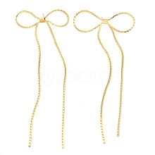 Brass Bowknot Stud Earrings KK-Z033-29G