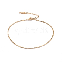 Vacuum Plating 304 Stainless Steel Singapore Chain Anklets AJEW-AN00440
