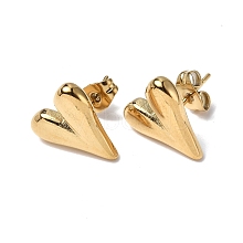 Ion Plating(IP) 304 Stainless Steel Heart Stud Earrings for Women X-EJEW-F300-09G