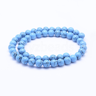 Synthetic Turquoise Beads Strands G-F531-8mm-J03-1