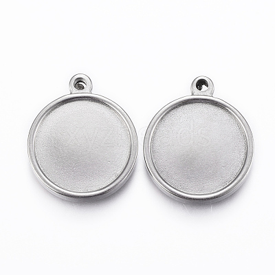 Tarnish Resistant 304 Stainless Steel Pendant Cabochon Settings STAS-H416-05A-1