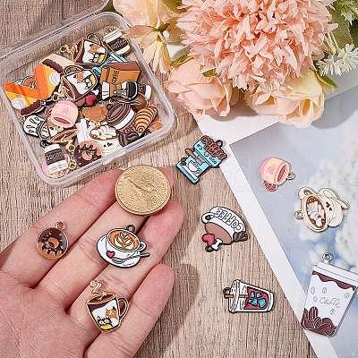 46Pcs Zinc Alloy Pendants ENAM-BM0001-40-1
