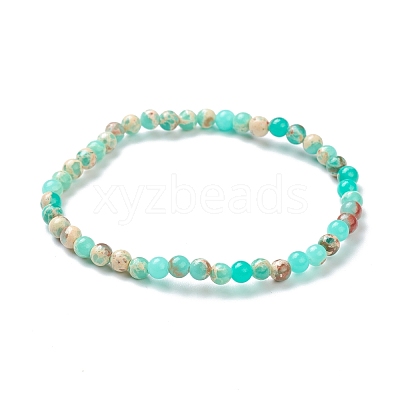 Synthetic Shoushan Stone Beaded Stretch Bracelets BJEW-A117-A-19-1