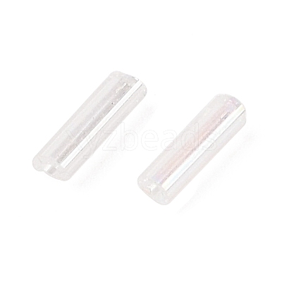 Transparent Colours Rainbow Glass Bugle Beads TSDB6MM161-1