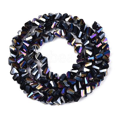 Electroplate Opaque Glass Beads Strands GLAA-N022-4mm-01-1