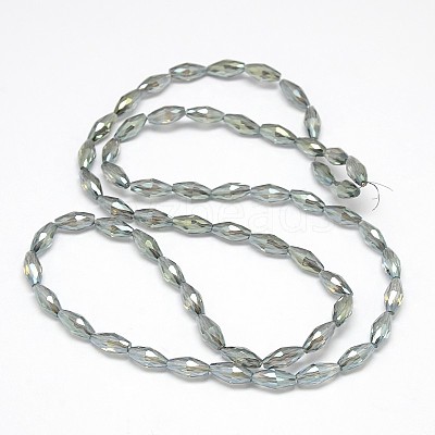 Electroplate Crystal Glass Rice Beads Strands EGLA-F042-A10-1