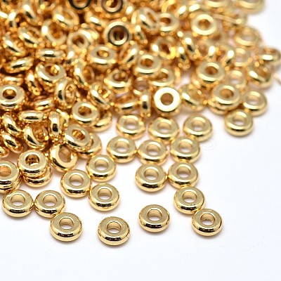 Brass Flat Round Spacer Beads KK-M085-13G-NR-1