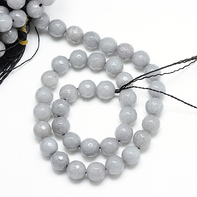 Natural White Jade Bead Strands G-R346-8mm-10-1