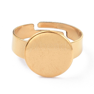 Ion Plating(IP) Adjustable 304 Stainless Steel Finger Rings Components LS-STAS-P291-03C-G-1