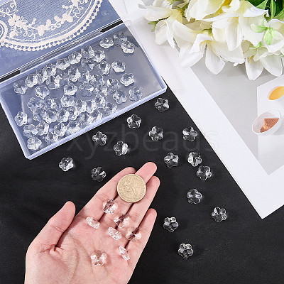 80Pcs Transparent Faceted Glass Connector Charms GLAA-SP0001-88B-01-1