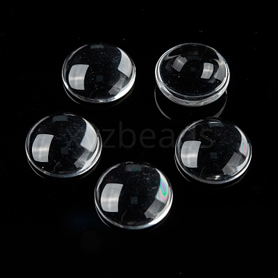 Transparent Glass Cabochons GGLA-R026-15mm-1