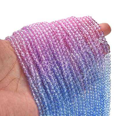 Transparent Painted Glass Beads Strands X1-DGLA-A034-T4mm-A08-1