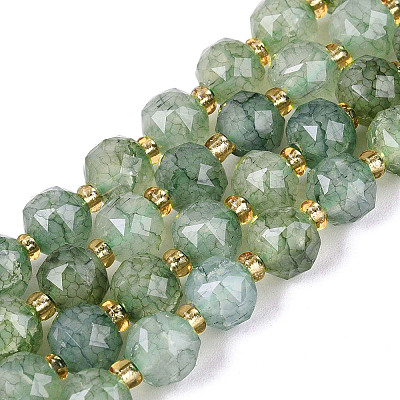 Ombre Effect Dyed Transparent Crackle Glass Beads Strands GLAA-Q111-8MM-02-1