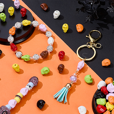 80Pcs 8 Colors Baking Paint Acrylic Beads SACR-PH0002-37-1