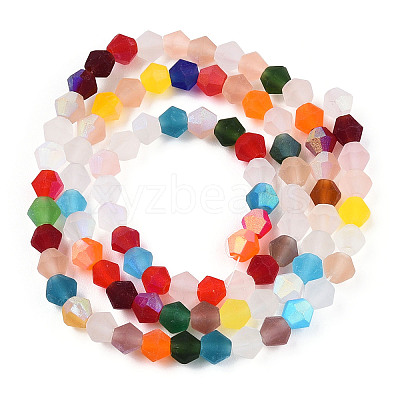 Imitate Austrian Crystal Bicone Frosted Glass Beads Strands EGLA-A039-T3mm-MB29-1